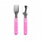 Stainless Steel Spoon and Fork Set Pink