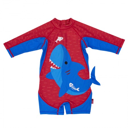 Children's One Piece Swimsuit Blue Shark