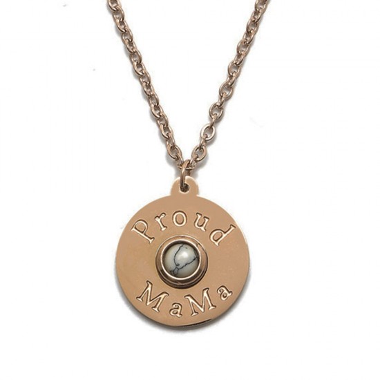 Proud MaMa Steel Gold Marble Necklace