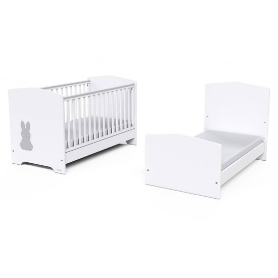 Rabbit Baby Bed Convertible To Pre-Teen White & Gray