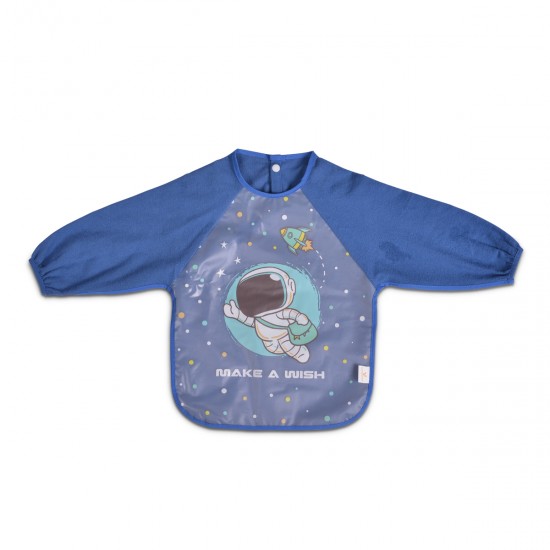 Baby Bib With Sleeve Tea Time Blue Baby Bib With Sleeve Tea Time Blue