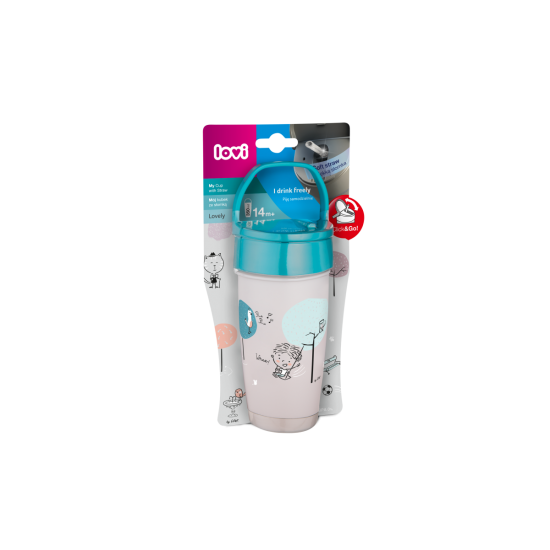 Lovi My Straw Cup With Silicone Straw Lovely Active 350ml 14m+ Lovi My Straw Cup With Silicone Straw Lovely Active 350ml 14m+