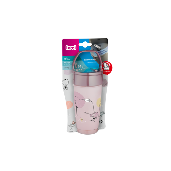 Lovi My Straw Cup With Silicone Straw Lovely Active 350ml 14m+ Lovi My Straw Cup With Silicone Straw Lovely Active 350ml 14m+