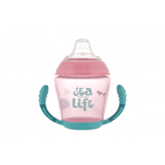 Canpol Educational Tumbler With Silicone Mouth Pink 230ml 9m+ Canpol Educational Tumbler With Silicone Mouth Pink 230ml 9m+