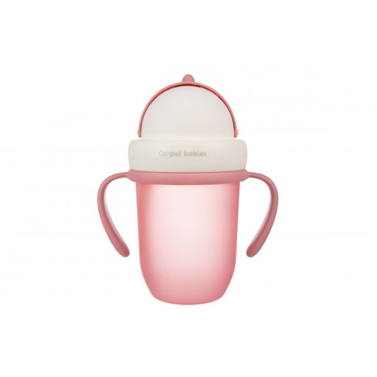 Canpol Babies Educational Cup With Silicone Straw 210ml Pink Canpol Babies Educational Cup With Silicone Straw 210ml Pink