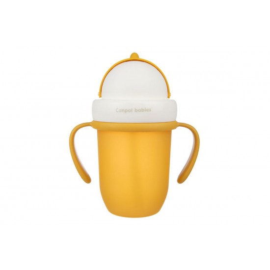 Canpol Babies Educational Cup With Silicone Straw 210ml Yellow Canpol Babies Educational Cup With Silicone Straw 210ml Yellow