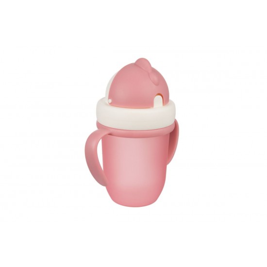 Canpol Babies Educational Cup With Silicone Straw 210ml Pink