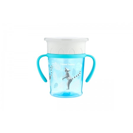 Canpol Βabies Jungle 360° Εκπαιδευτικό Ποτηράκι Turquoise 270ml 6m+