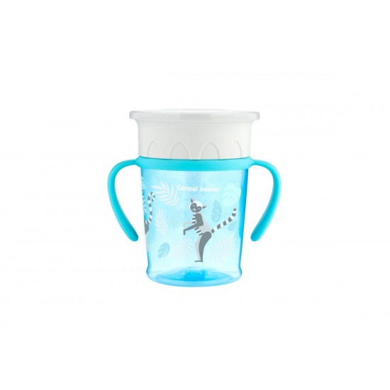 Canpol Babies Jungle 360° Educational Cup Turquoise 270ml 6m+ Canpol Babies Jungle 360° Educational Cup Turquoise 270ml 6m+