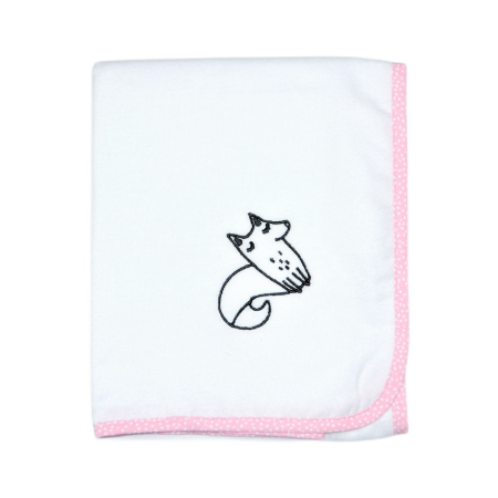 Diaper Flannel Norma White/Pink