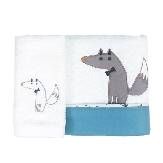 Wolf White Towel Set