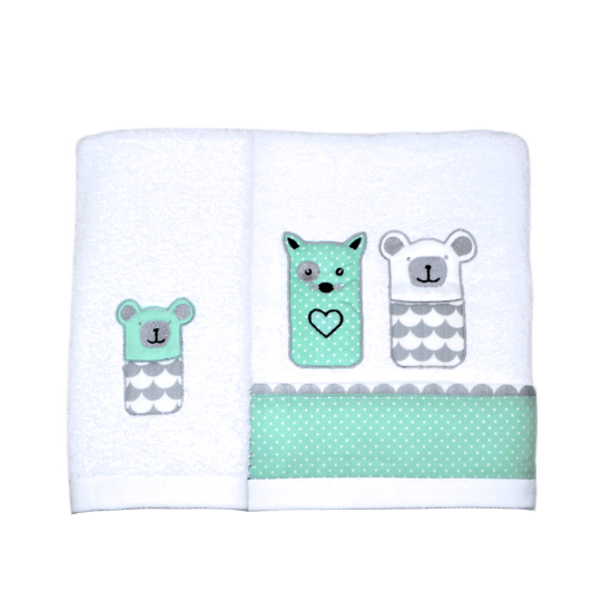 Set of Sugar Family Bright Green Towels Set of Sugar Family Bright Green Towels