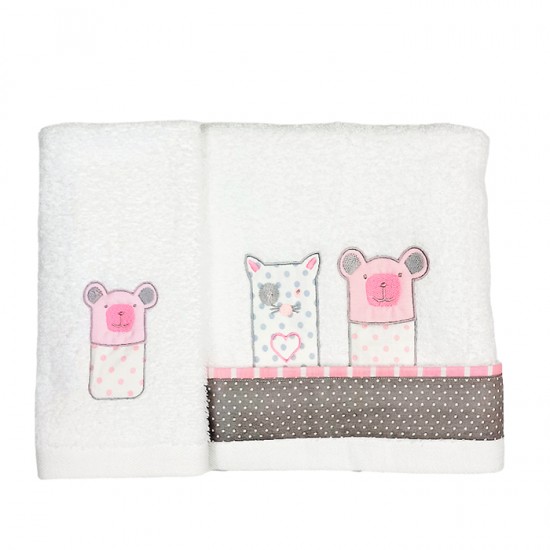 Towel Set Sugar Family Pink Towel Set Sugar Family Pink