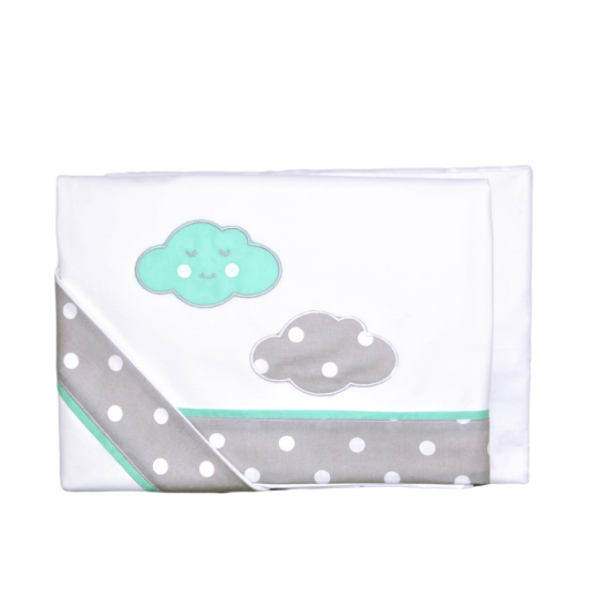 Crib Sheets 3 Pcs Cloud Mint Crib Sheets 3 Pcs Cloud Mint