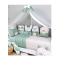 Crib Set 3pcs Tiny Friends Olive