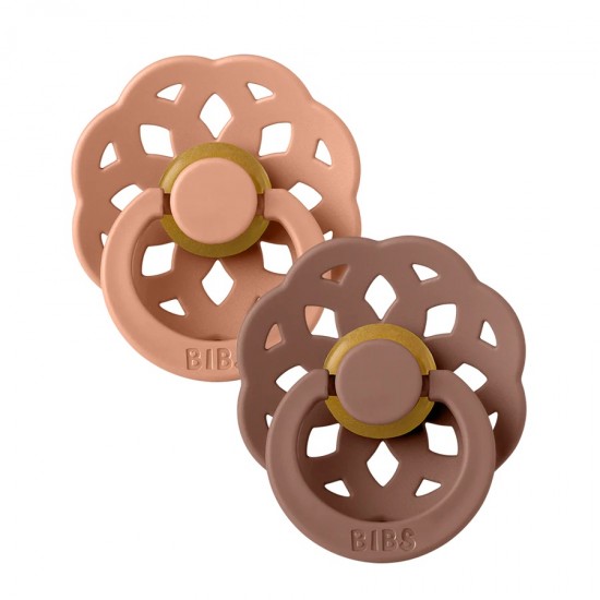 Boheme Peach/Woodchuck Pacifier Bibs 2 Pcs 6-18M Boheme Peach/Woodchuck Pacifier Bibs 2 Pcs 6-18M