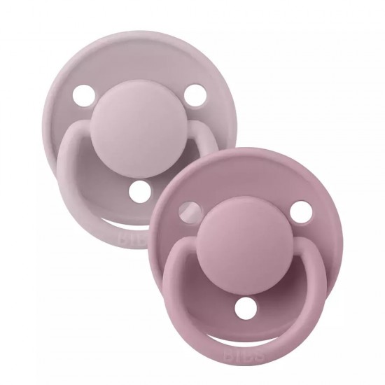 Pacifier Bibs De Lux Silicone One Size 2 Pcs Dusky Lilac/Heather Pacifier Bibs De Lux Silicone One Size 2 Pcs Dusky Lilac/Heather