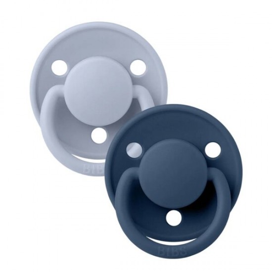 Pacifier Bibs De Lux Silicone One Size 2 Pcs Dusty Blue/ Steel Blue Pacifier Bibs De Lux Silicone One Size 2 Pcs Dusty Blue/ Steel Blue