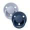 Pacifier Bibs De Lux Silicone One Size 2 Pcs Dusty Blue/ Steel Blue