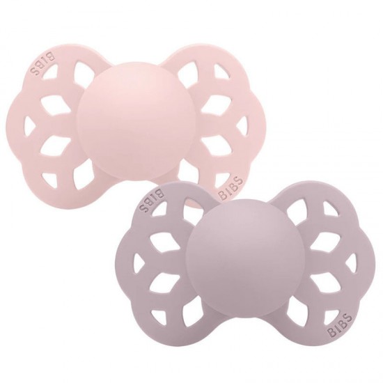 Pacifier Bibs Infinity 2 Pcs Silicone Anatomical Blossom/Dusky Lilac 6-18M Pacifier Bibs Infinity 2 Pcs Silicone Anatomical Blossom/Dusky Lilac 6-18M