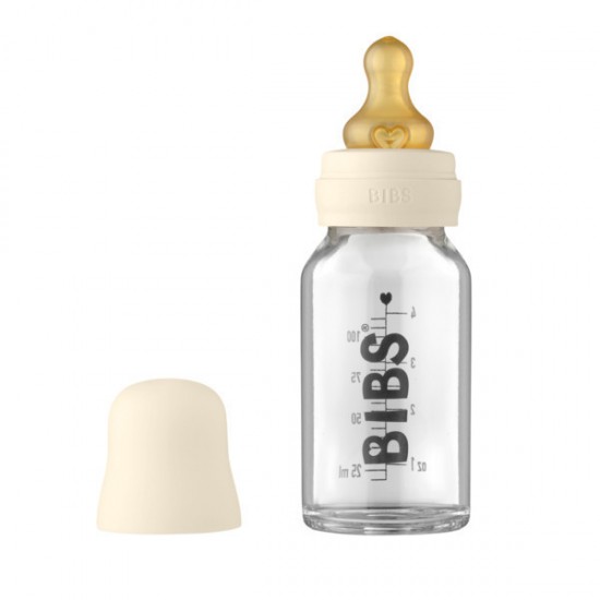 Glass Baby Bottle Bibs Latex Ivory 110Ml Glass Baby Bottle Bibs Latex Ivory 110Ml