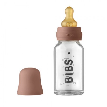 Glass Baby Bottle Bibs Latex Woodchuck 110Ml