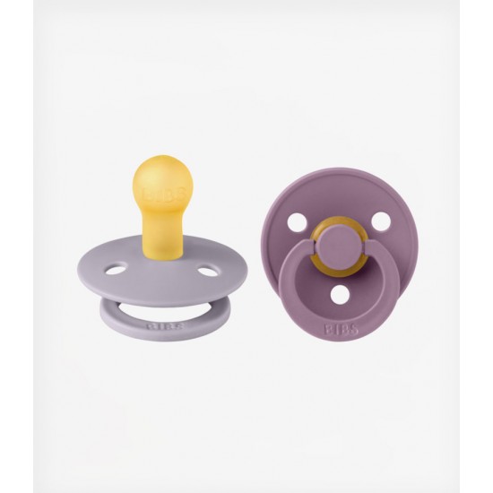 Bibs Color Pacifier 2 Pcs Fossil Grey/Mauve 0-6M Bibs Color Pacifier 2 Pcs Fossil Grey/Mauve 0-6M
