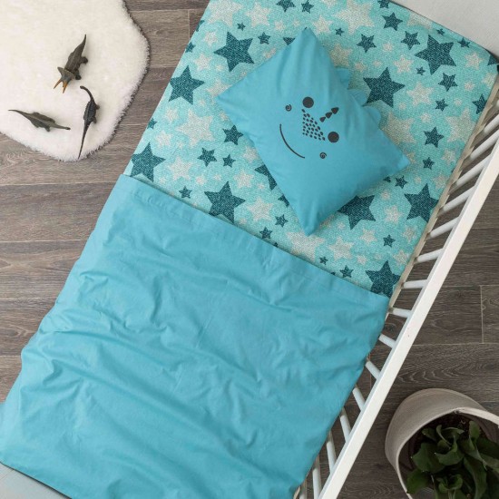 Crib Sheet Set Dinosaur 3D Petrol Crib Sheet Set Dinosaur 3D Petrol