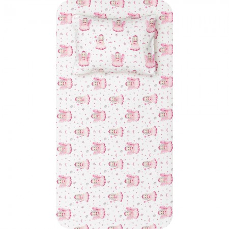 Crib Sheets Flannel Set Fairy Pink