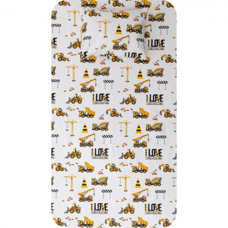 Crib Sheets Set Construction White