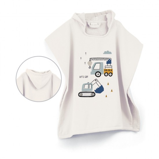 Children's Sea Poncho Crane Ecru Children's Sea Poncho Crane Ecru
