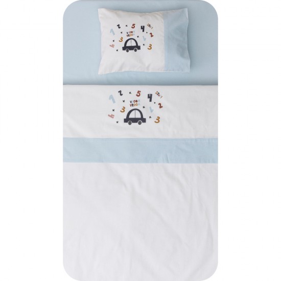 Crib Sheets Car Set White-Ciel Crib Sheets Car Set White-Ciel