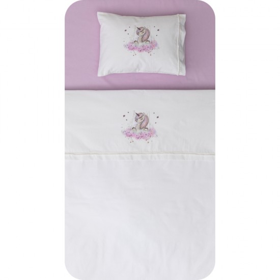 Crib Sheets Set Cloud White-Purple Crib Sheets Set Cloud White-Purple