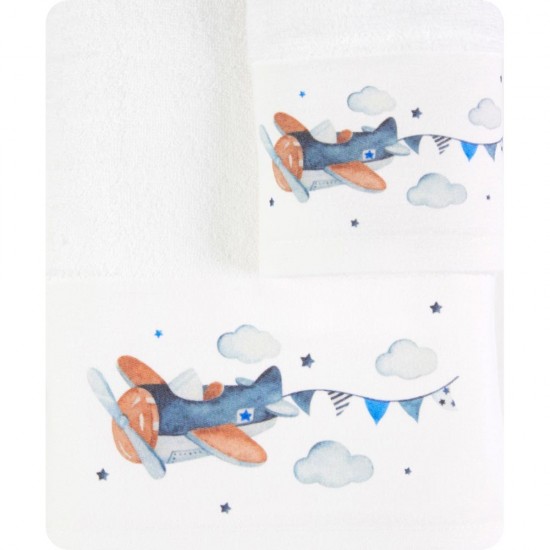 Towels Set 2pcs Airplane In 2 Colors Towels Set 2pcs Airplane In 2 Colors