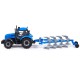 Game Friction Powered Plough Tractor Blue Game Friction Powered Plough Tractor Blue