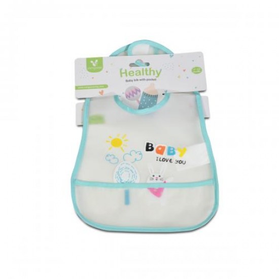 Baby Bib Plastic Healthy Blue Baby Bib Plastic Healthy Blue