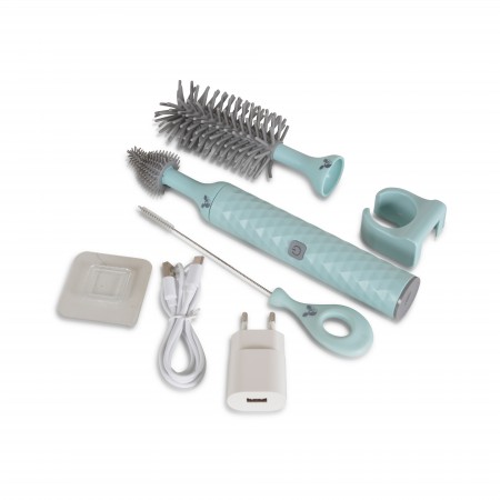 Electric Wireless Baby Bottle And Teat Brush Blue