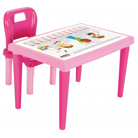 Study Table With Chair Pink
