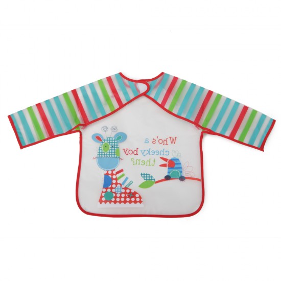 Baby Bib With Sleeve Messy Red Baby Bib With Sleeve Messy Red