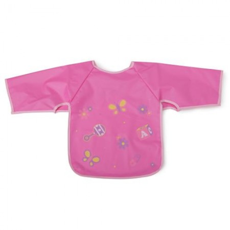 Baby Bib With Sleeve Piggy Pink