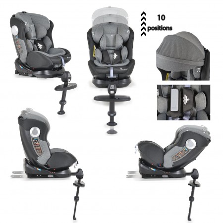 Car Seat Sheriff Grey 0-36 kg With Isofix