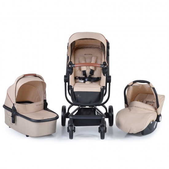 Baby Stroller 3 in 1 Ellada Beige Baby Stroller 3 in 1 Ellada Beige
