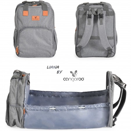 2in1 Diaper Bag-Cot Liana Grey