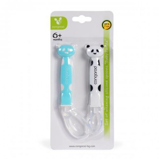 Set of 2 Silicone Spoons Baby Panda Boy 6+M Set of 2 Silicone Spoons Baby Panda Boy 6+M