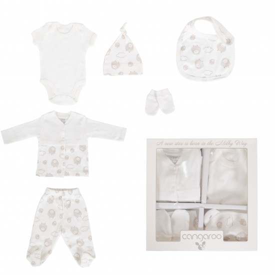Newborn set 6 pieces Milky Way Beige Ecru Newborn set 6 pieces Milky Way Beige Ecru