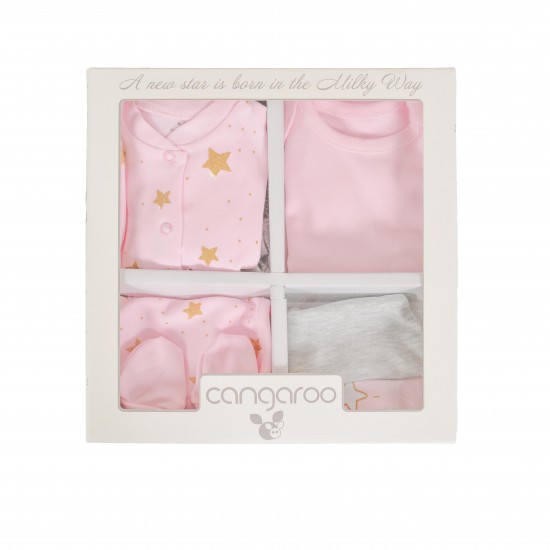 Set For Newborn 6pcs Milky Way Pink Stars Set For Newborn 6pcs Milky Way Pink Stars