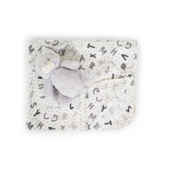 Baby Blanket 90x75 Grey bear