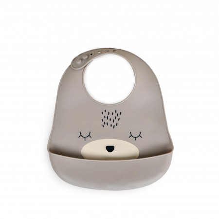Baby Bib Oscar Grey