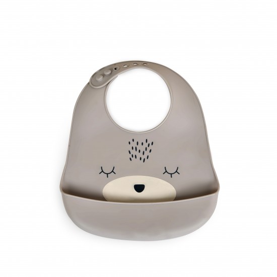 Baby Bib Oscar Grey Baby Bib Oscar Grey