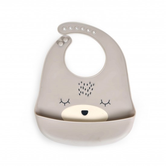 Baby Bib Oscar Grey Baby Bib Oscar Grey